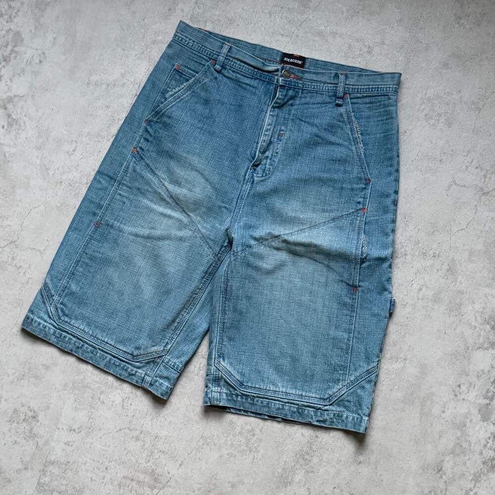Joe Boxer Denim Shorts Blue Baggy Jorts Y2K Skater Mens